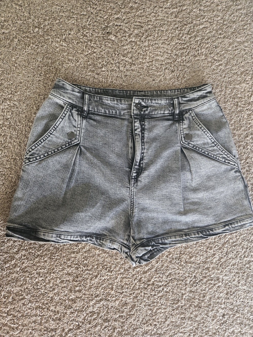 INC International Concepts High-Waist Washed Black Denim Shorts
